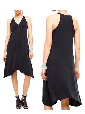dolan Black Asymmetrical V-Neck Racerback Dress